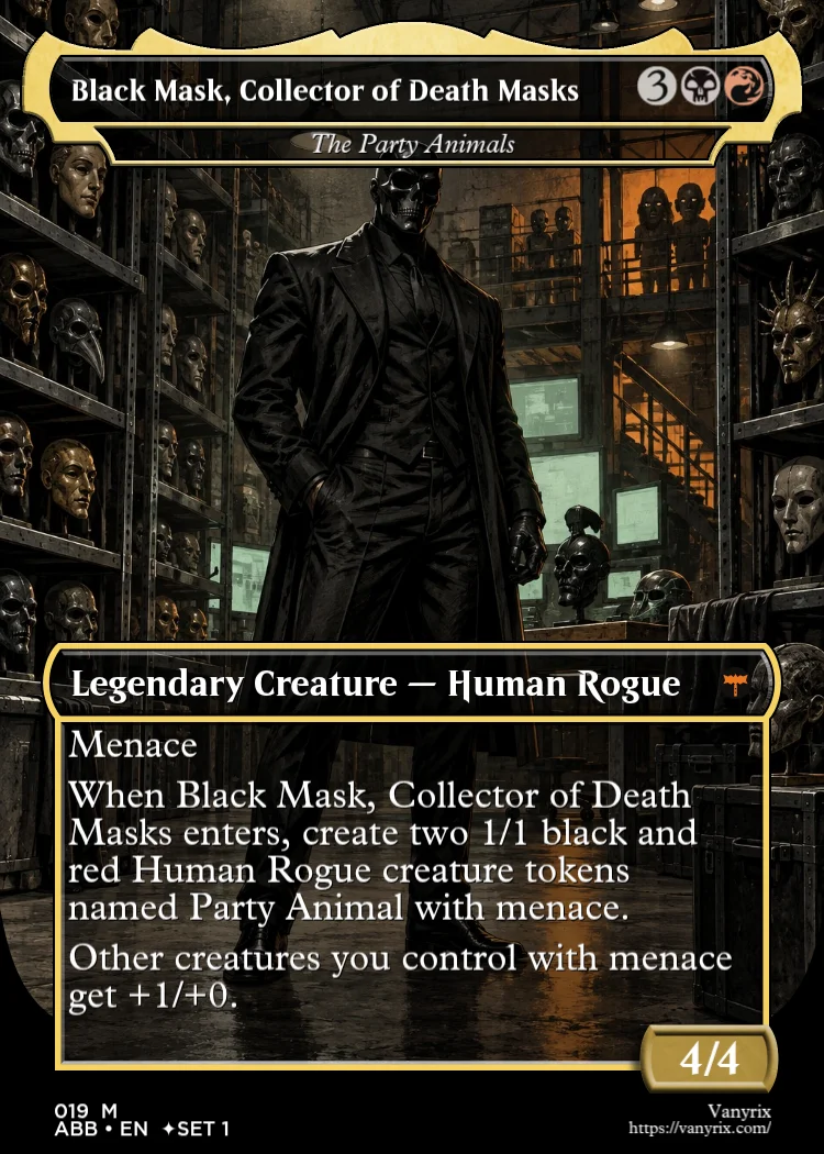 Black Mask, Collector of Death Masks