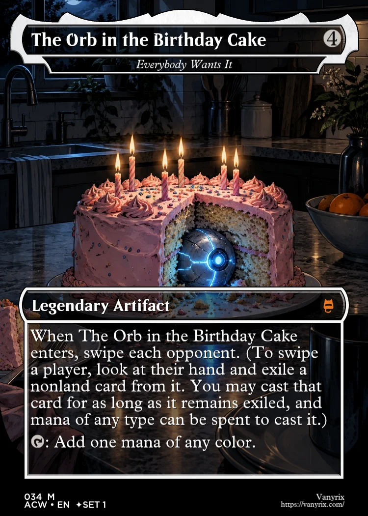 The Orb in the Birthday Cake