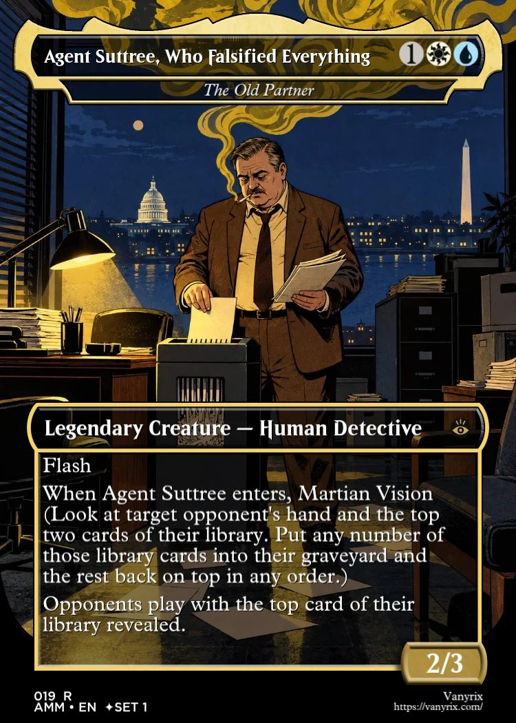 Agent Suttree, Who Falsified Everything