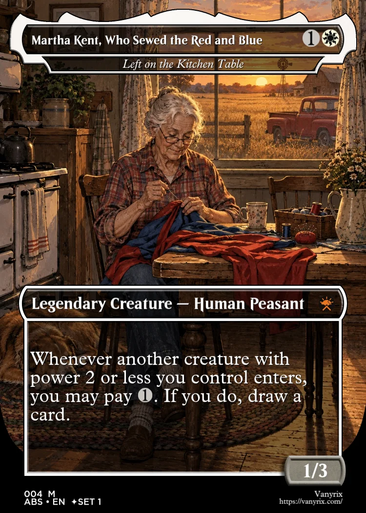 Martha Kent, Who Sewed the Red and Blue