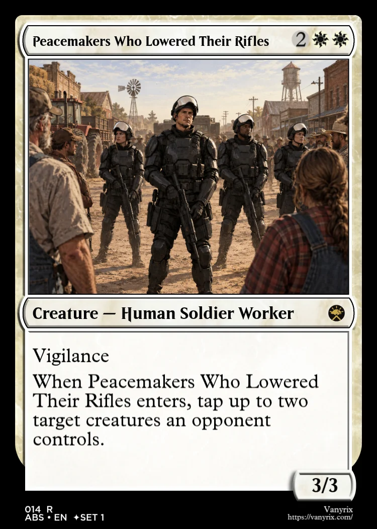 Peacemakers Who Lowered Their Rifles