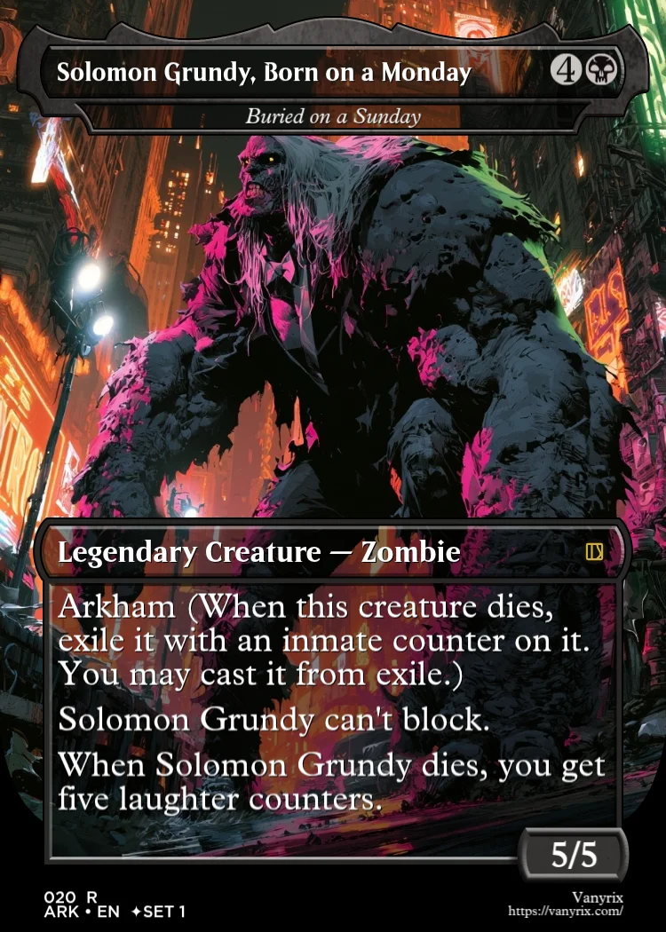 Solomon Grundy, Born on a Monday