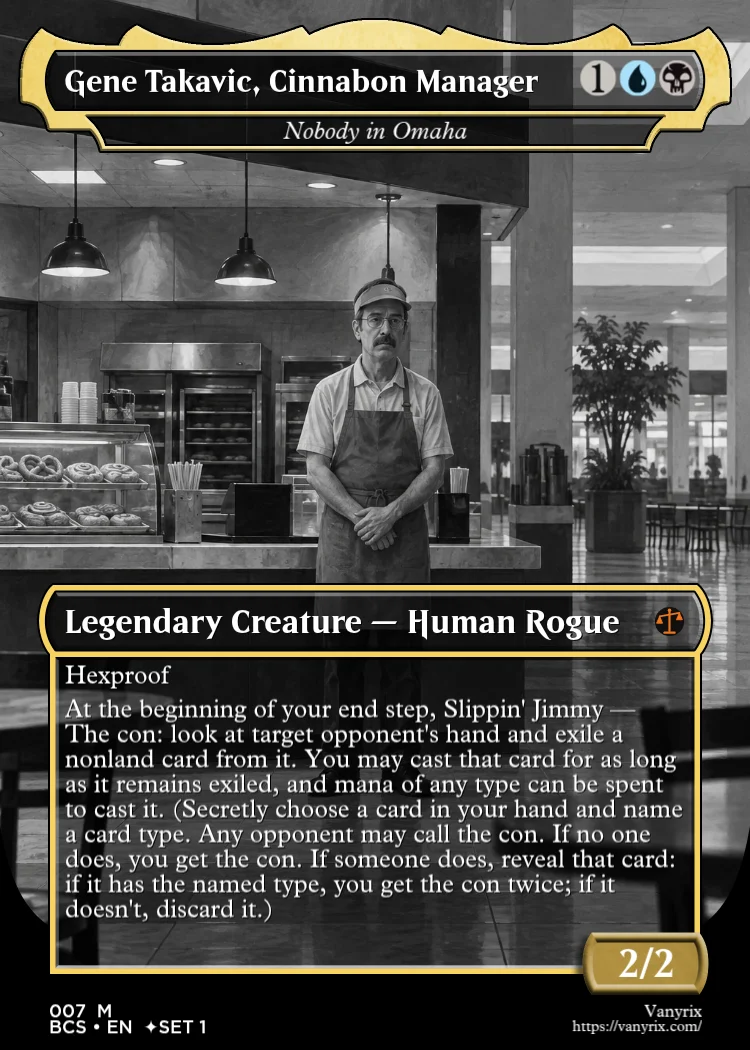 Gene Takavic, Cinnabon Manager