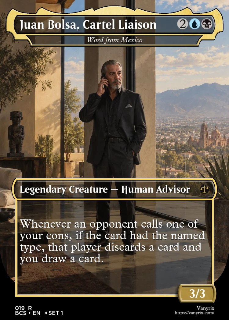 Juan Bolsa, Cartel Liaison