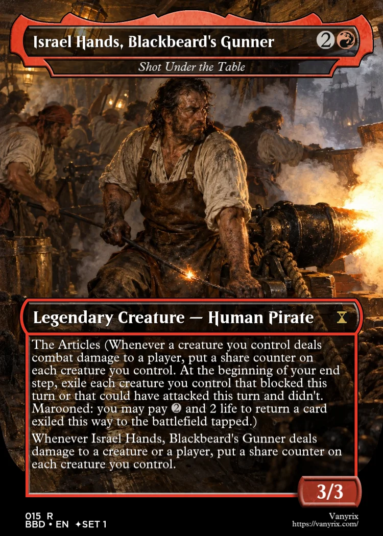 Israel Hands, Blackbeard's Gunner