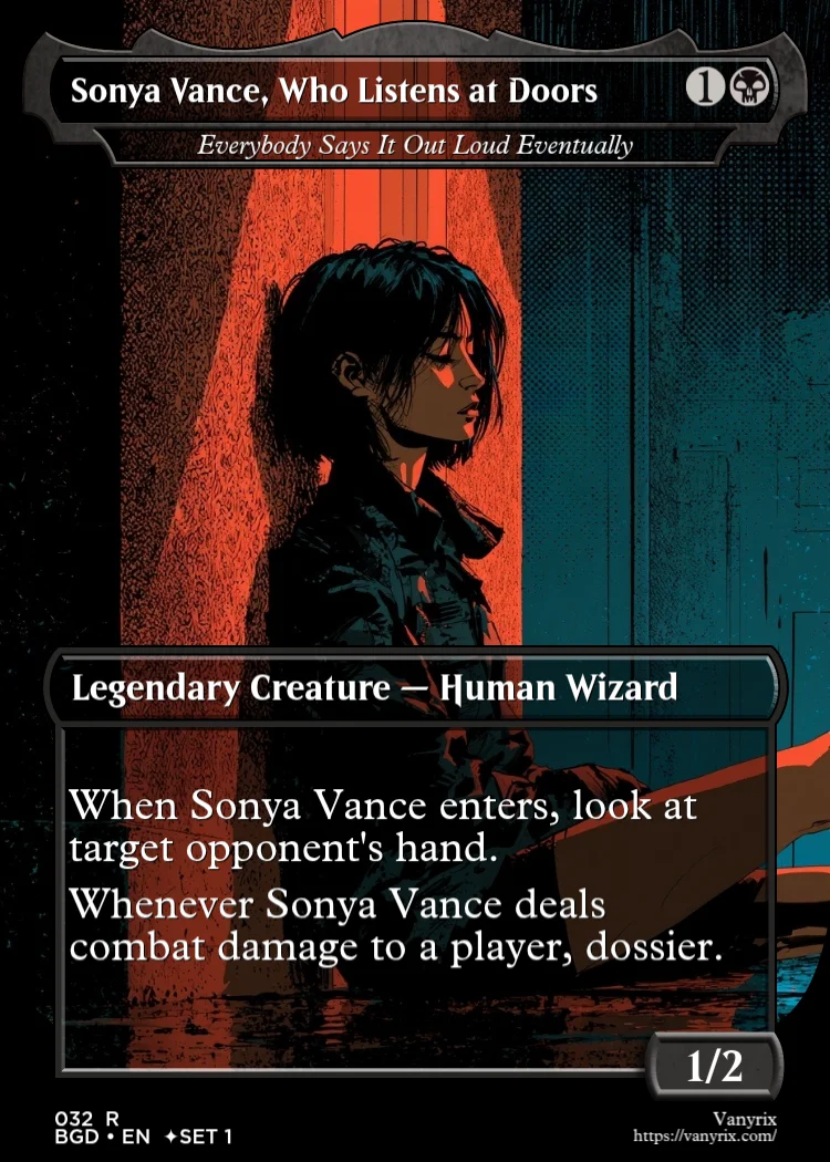 Sonya Vance, Who Listens at Doors