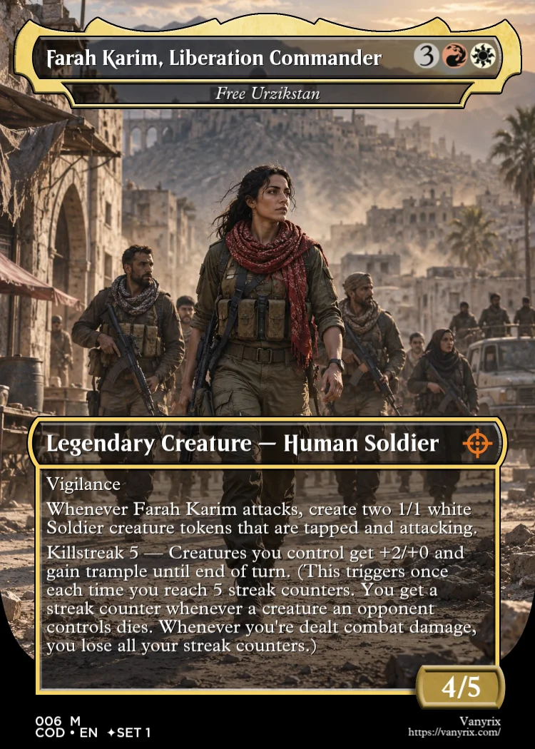 Farah Karim, Liberation Commander