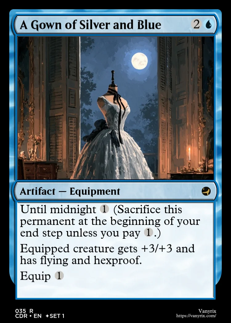 A Gown of Silver and Blue