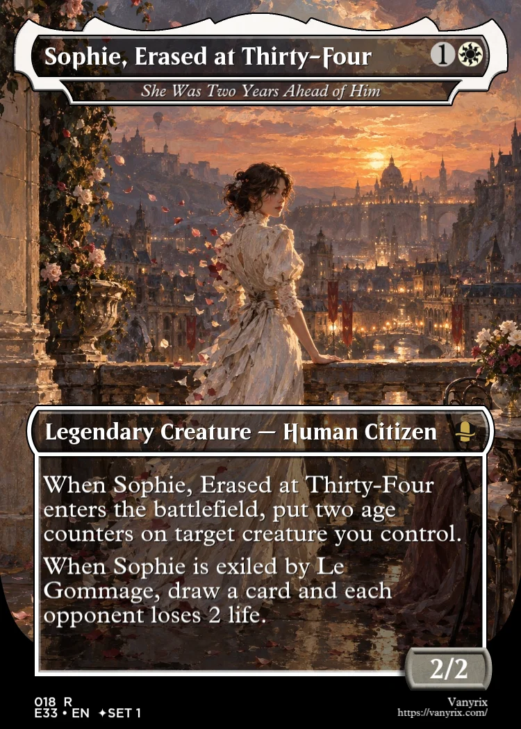 Sophie, Erased at Thirty-Four