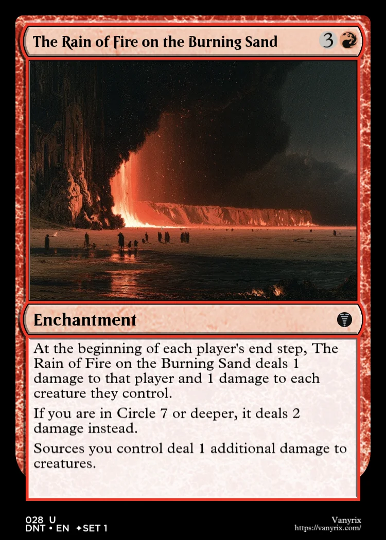 The Rain of Fire on the Burning Sand