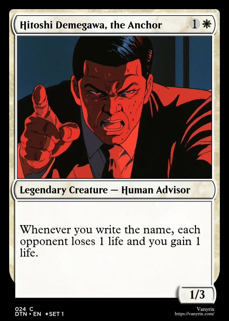 Hitoshi Demegawa, the Anchor