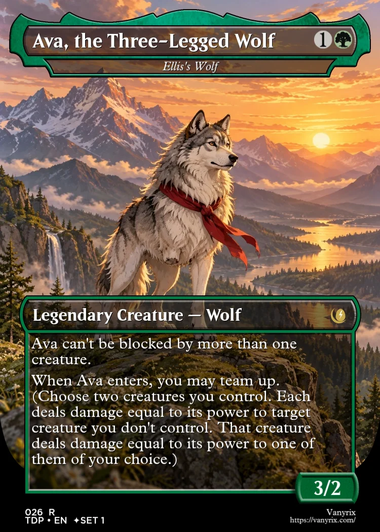 Ava, the Three-Legged Wolf