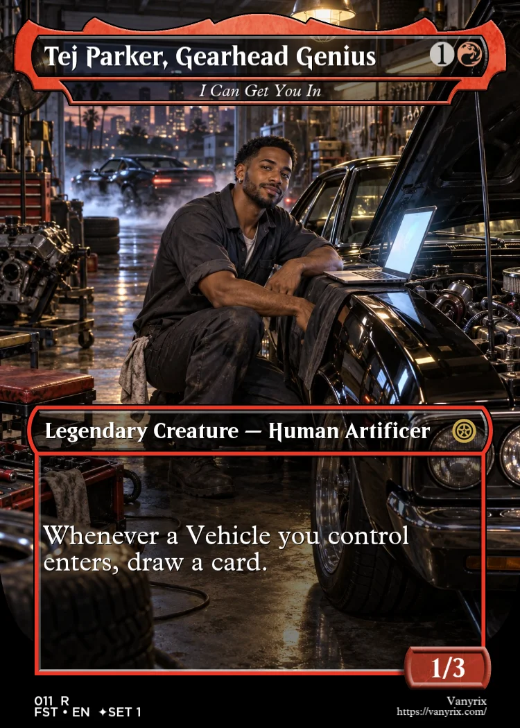 Tej Parker, Gearhead Genius
