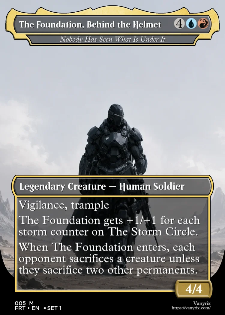 The Foundation, Behind the Helmet