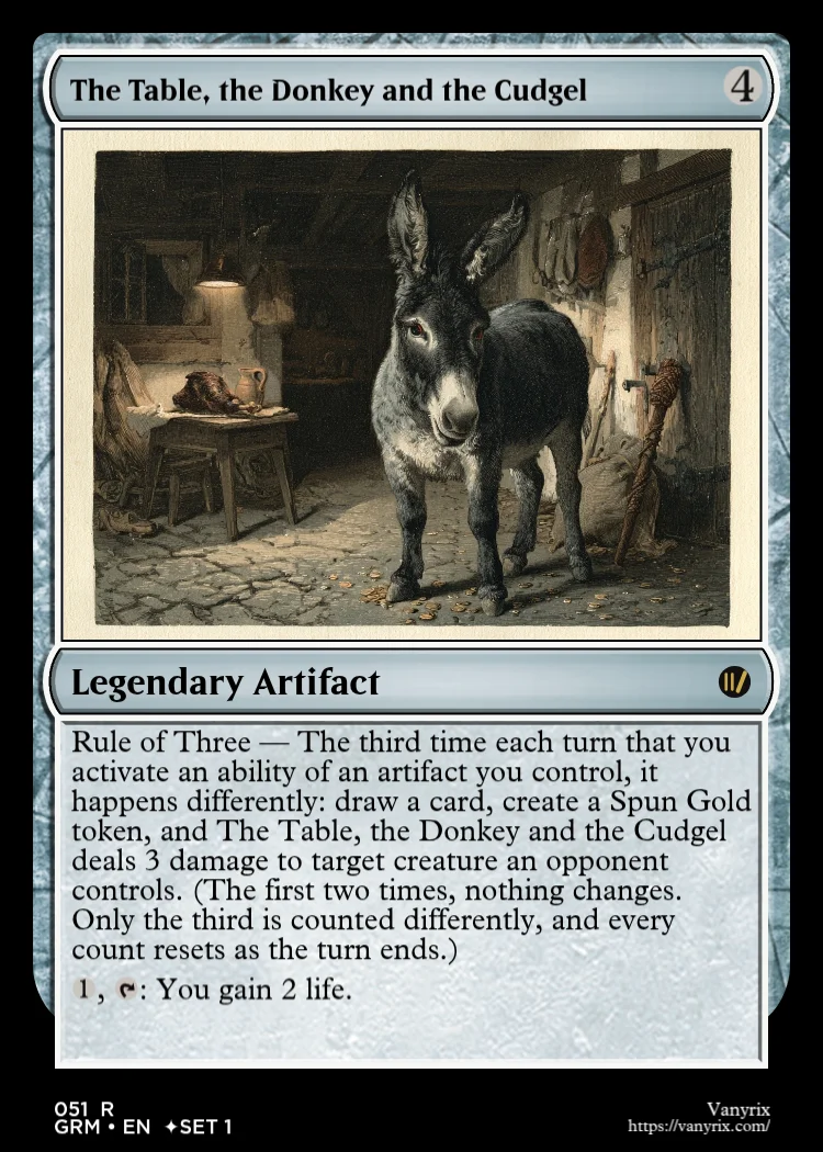 The Table, the Donkey and the Cudgel