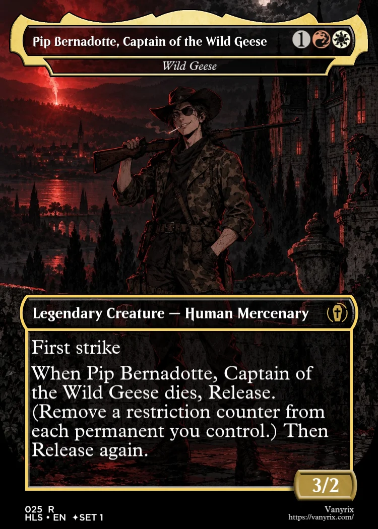 Pip Bernadotte, Captain of the Wild Geese
