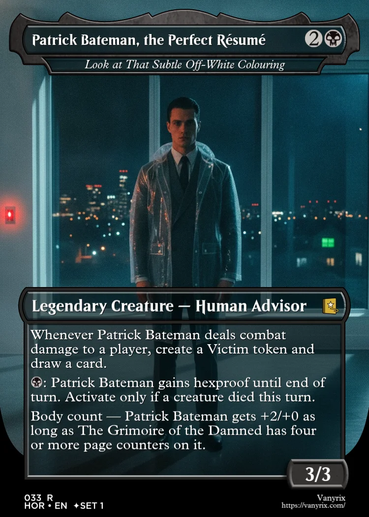 Patrick Bateman, the Perfect Résumé