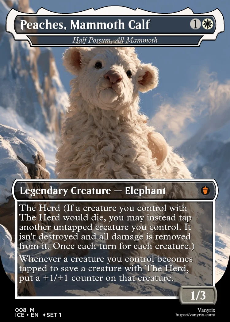 Peaches, Mammoth Calf