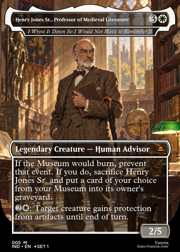 Henry Jones Sr., Professor of Medieval Literature