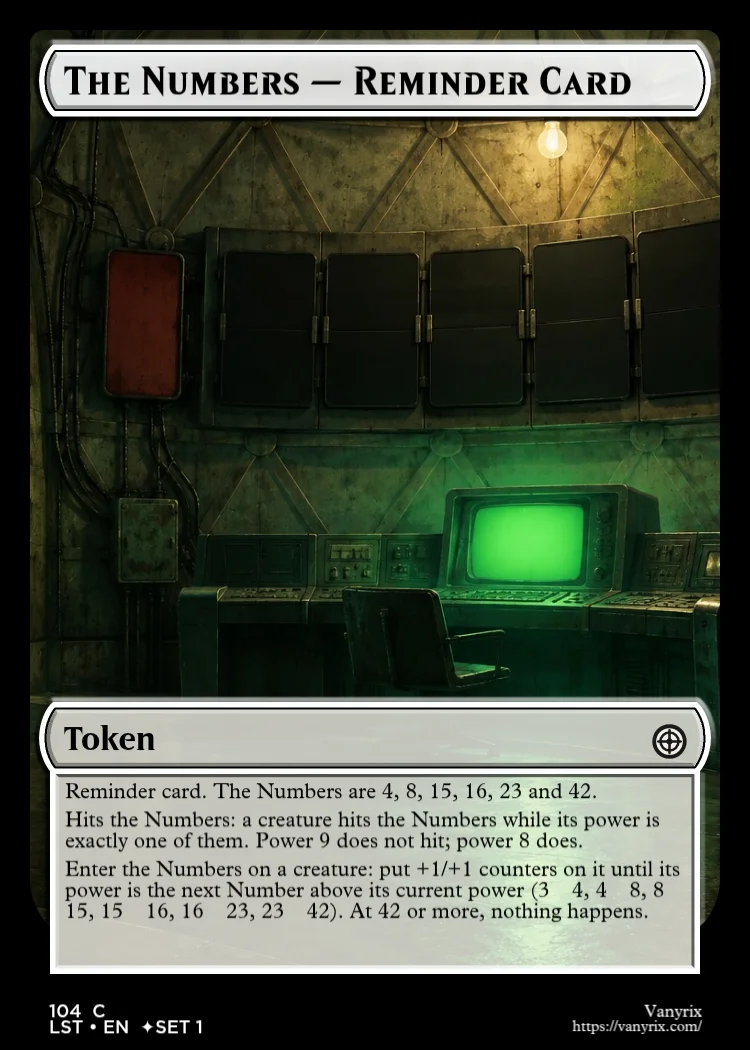 The Numbers — Reminder Card