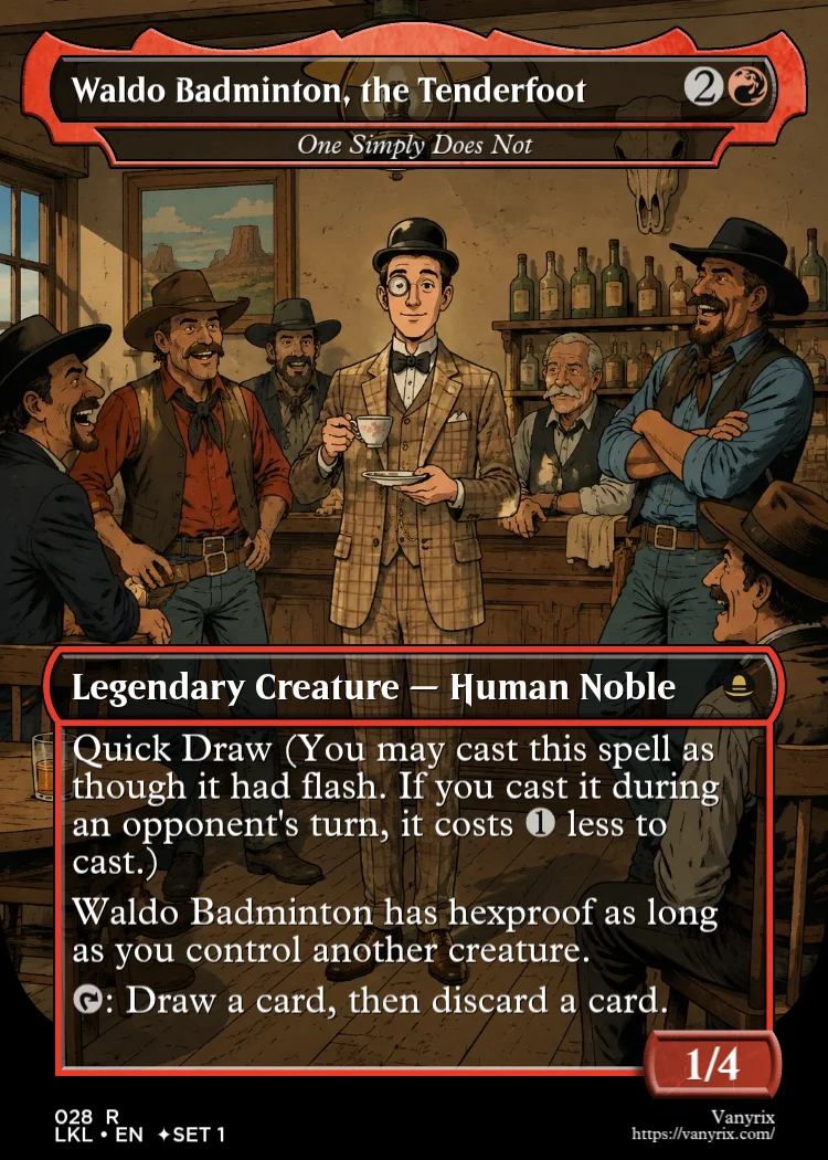 Waldo Badminton, the Tenderfoot