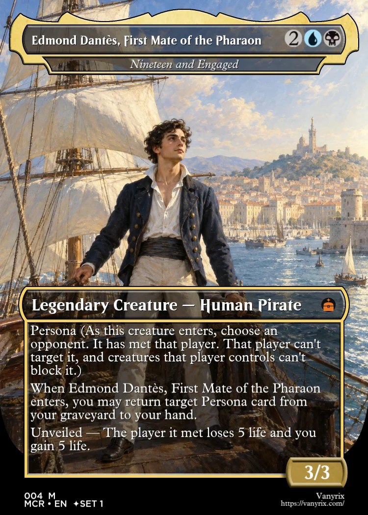 Edmond Dantès, First Mate of the Pharaon