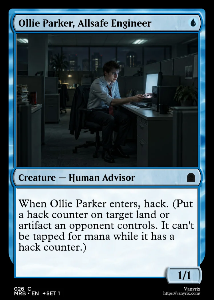 Ollie Parker, Allsafe Engineer