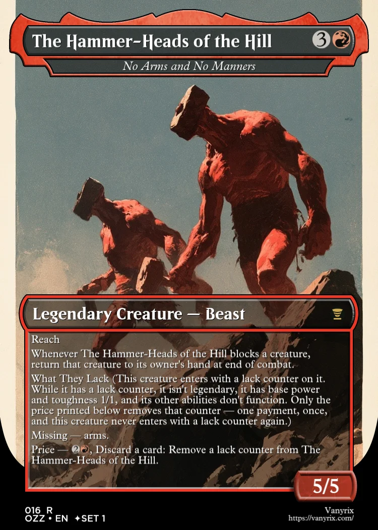 The Hammer-Heads of the Hill