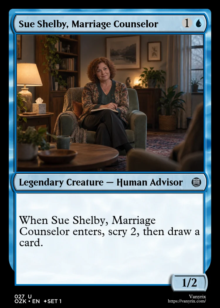 Sue Shelby, Marriage Counselor