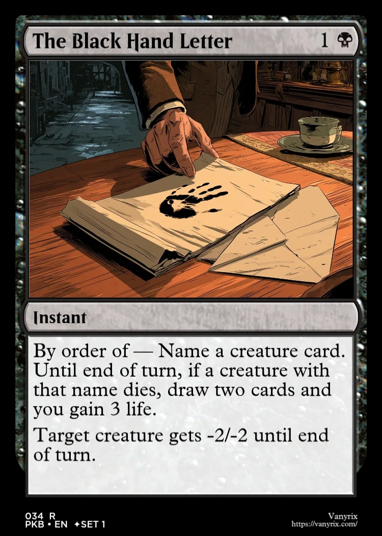The Black Hand Letter