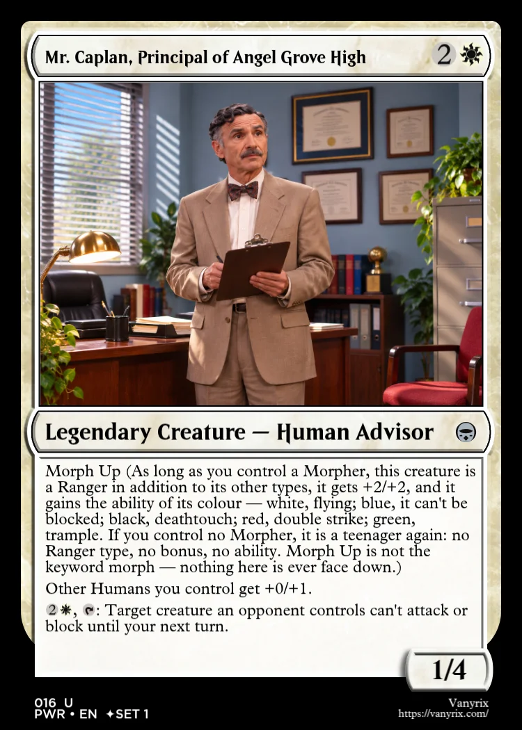 Mr. Caplan, Principal of Angel Grove High