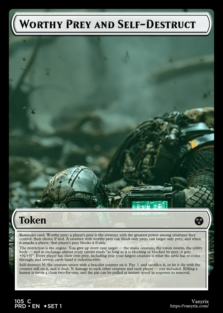 Worthy Prey and Self-Destruct