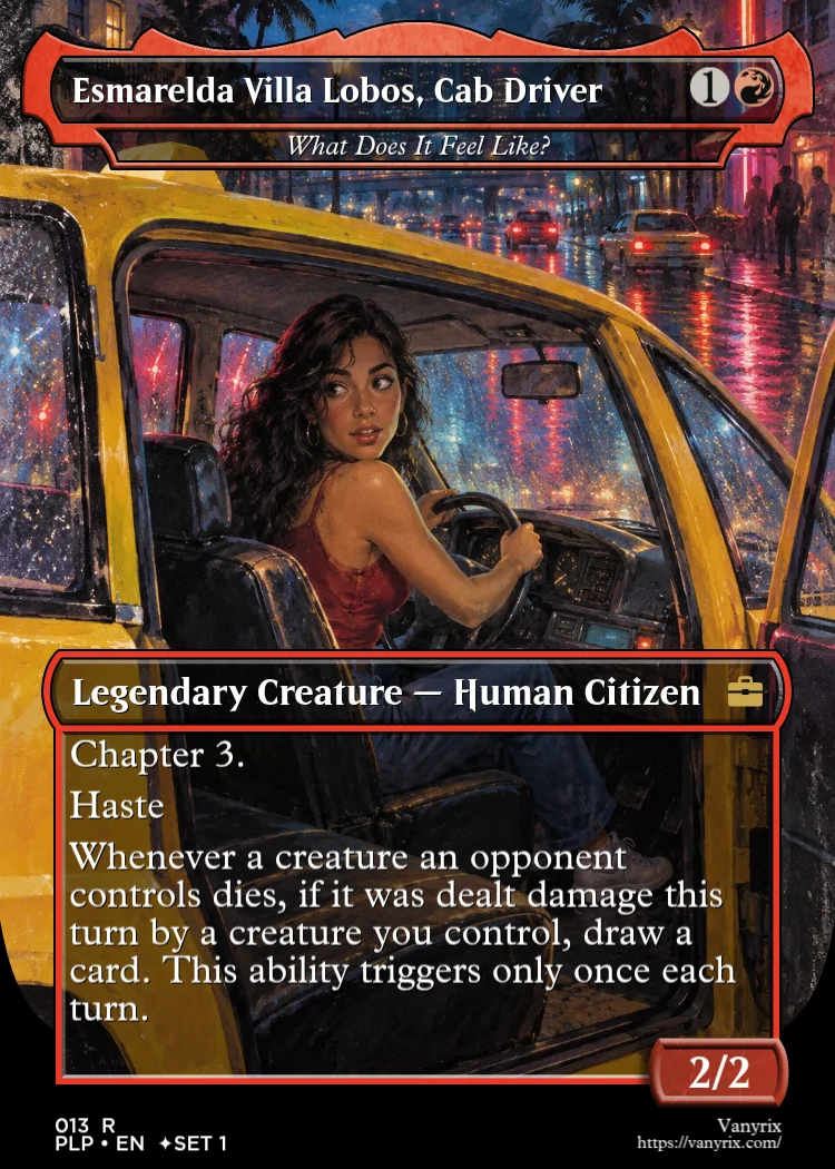 Esmarelda Villa Lobos, Cab Driver