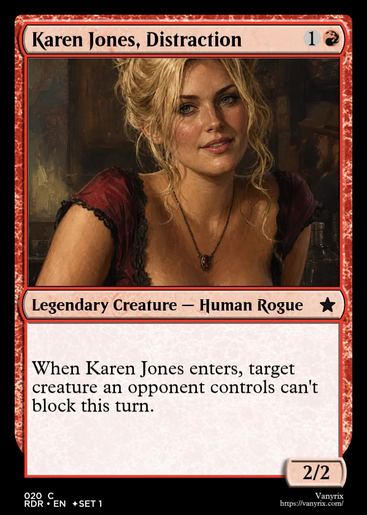 Karen Jones, Distraction