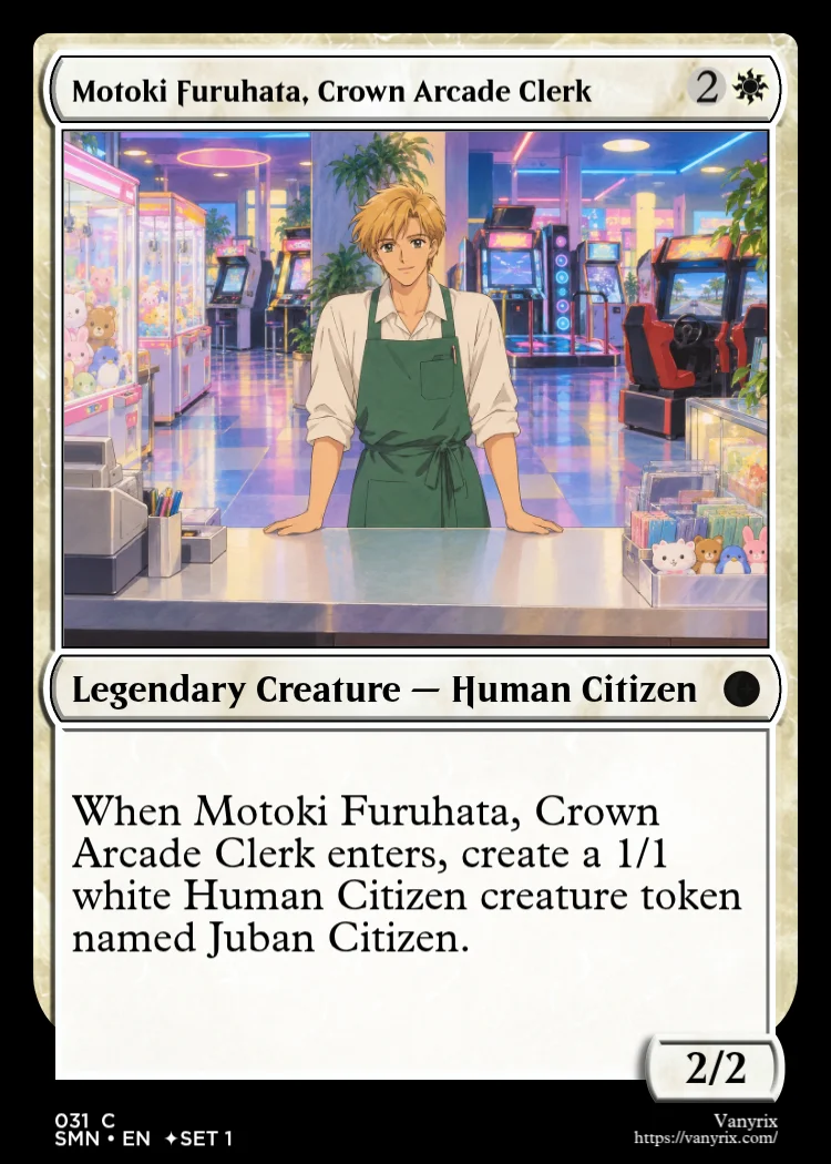 Motoki Furuhata, Crown Arcade Clerk
