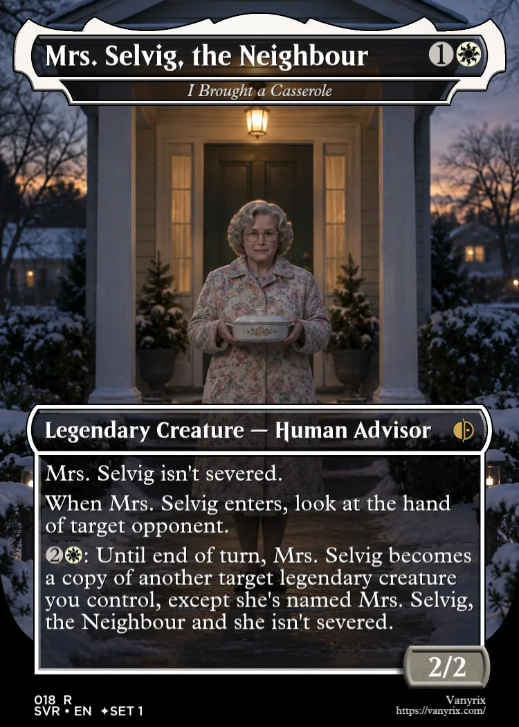 Mrs. Selvig, the Neighbour