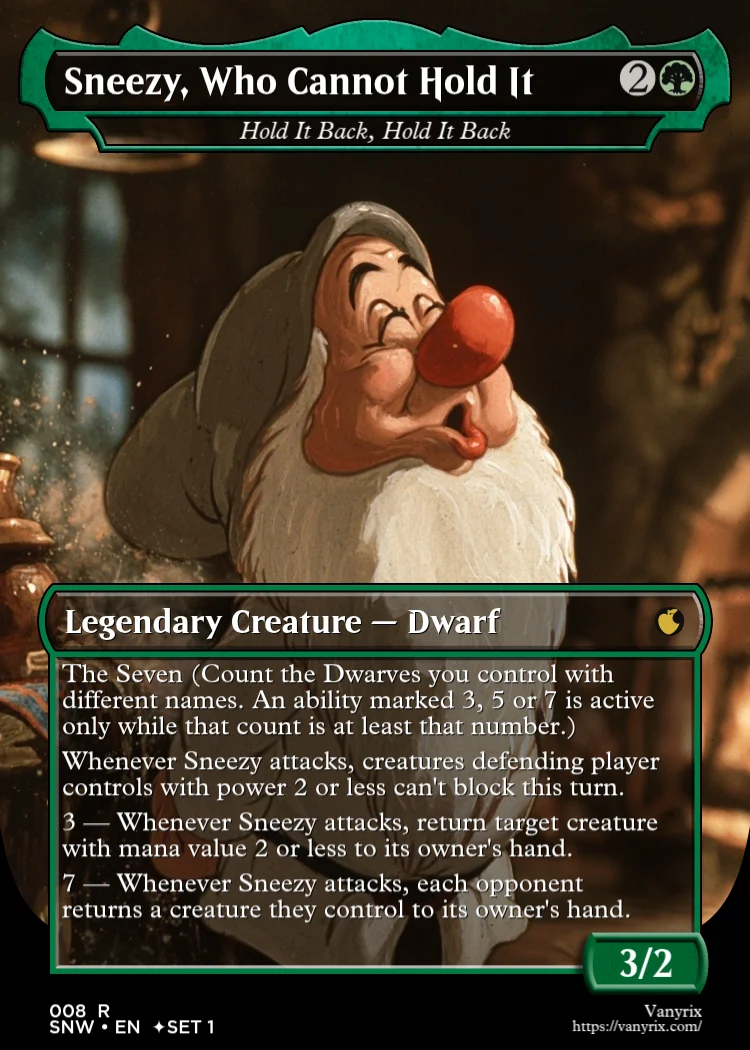 Sneezy, Who Cannot Hold It
