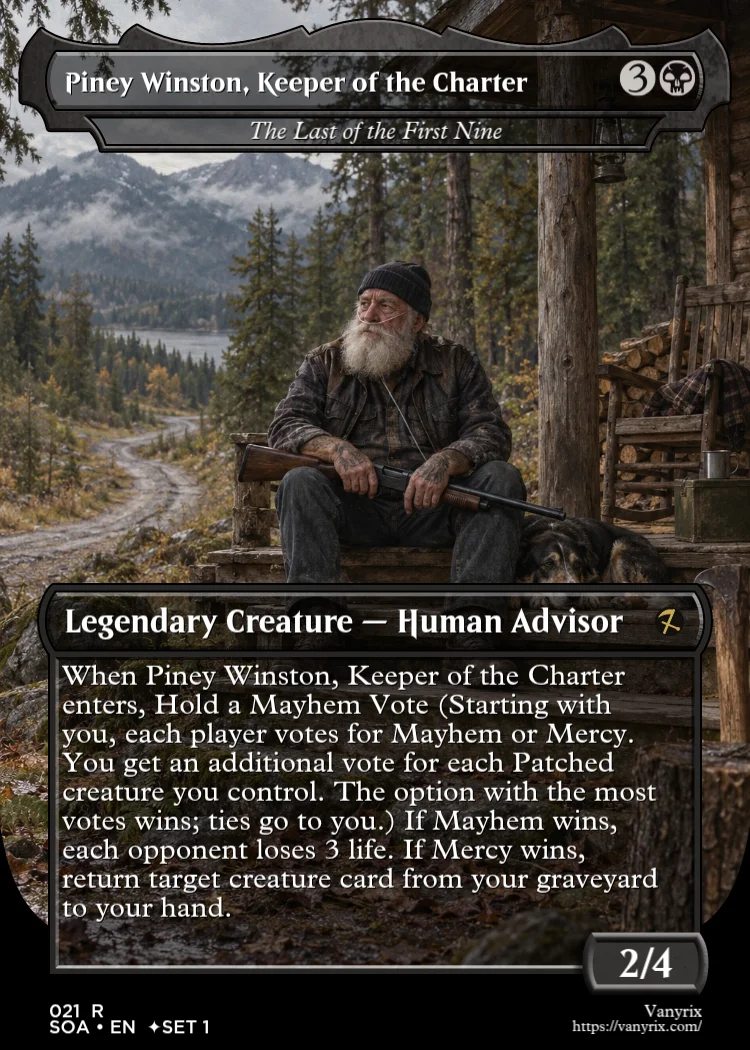 Piney Winston, Keeper of the Charter