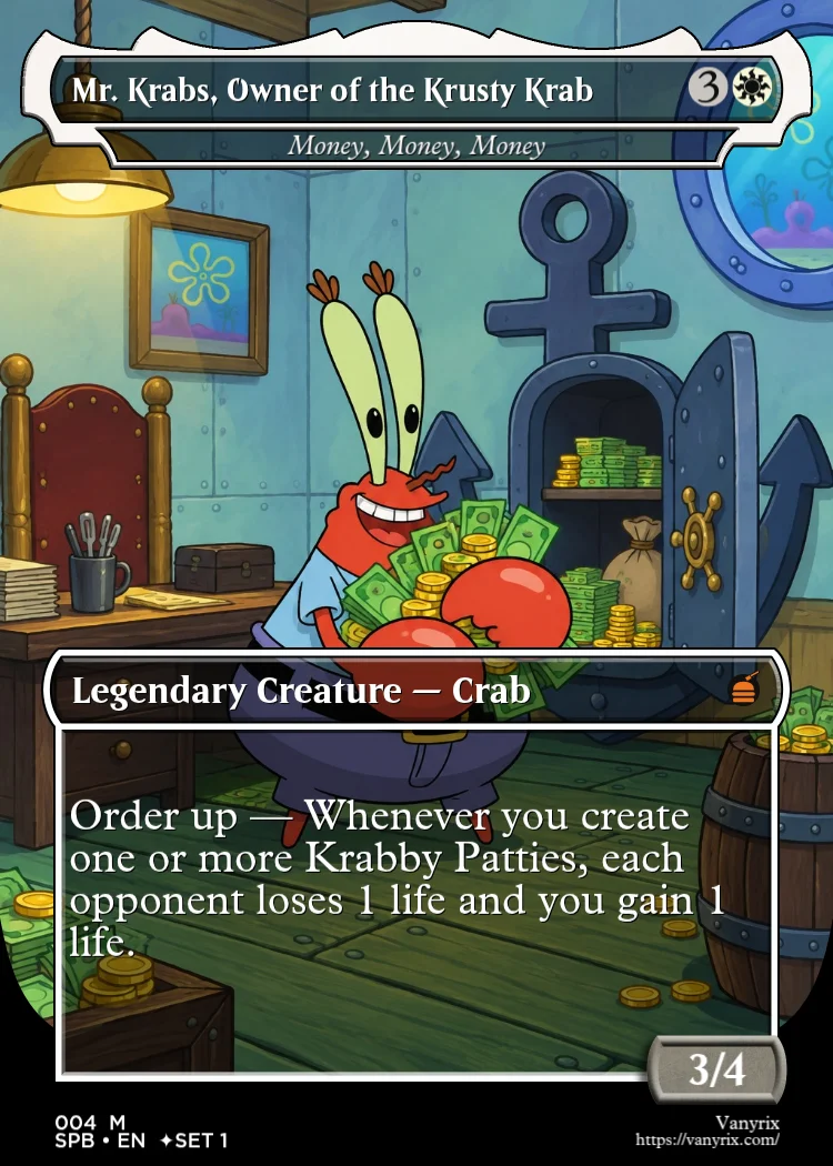 Mr. Krabs, Owner of the Krusty Krab