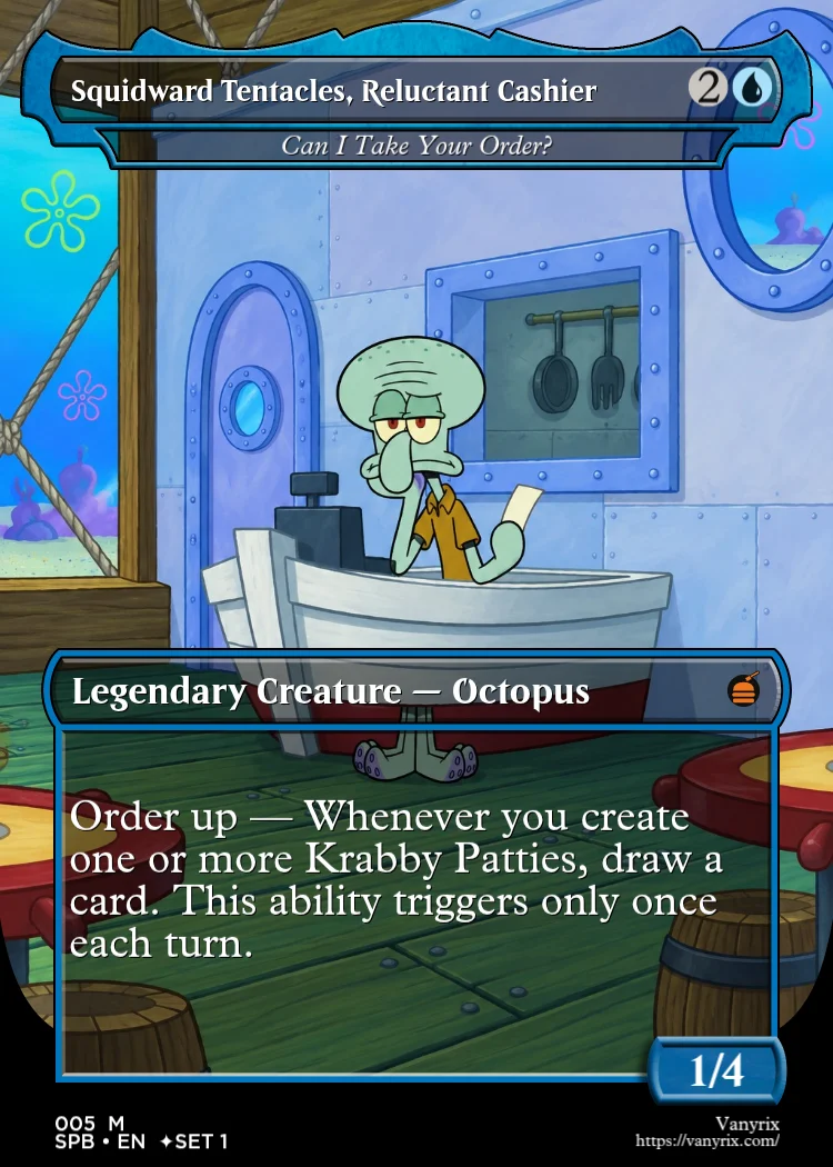 Squidward Tentacles, Reluctant Cashier