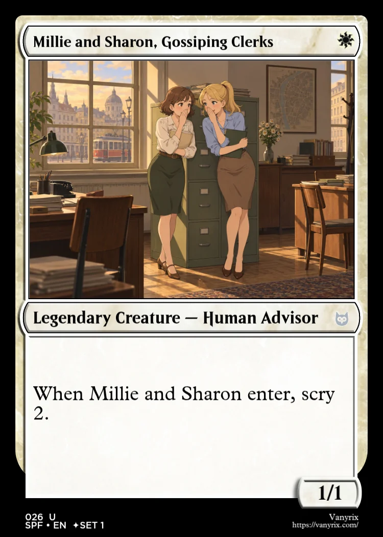 Millie and Sharon, Gossiping Clerks