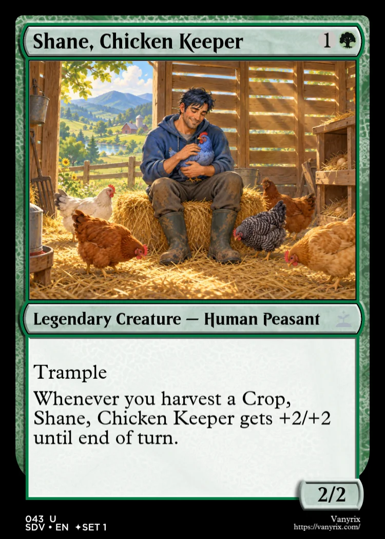 Shane, Chicken Keeper