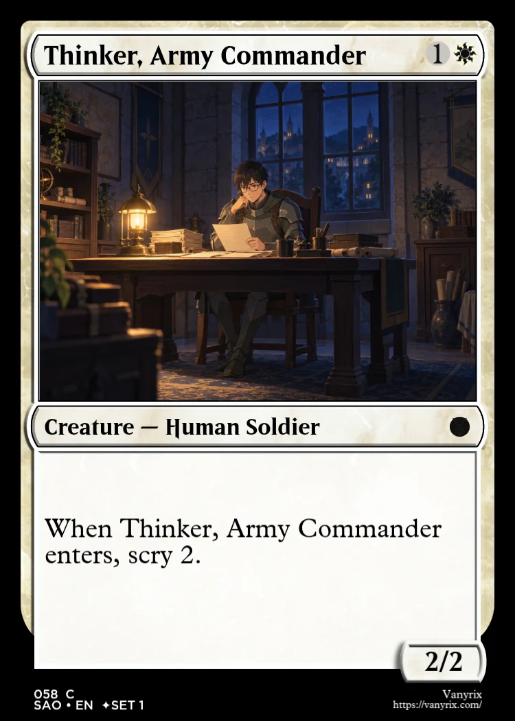 Thinker, Army Commander