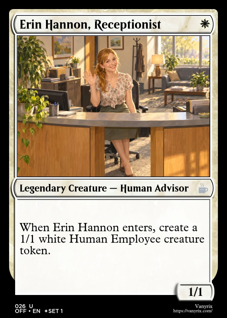 Erin Hannon, Receptionist