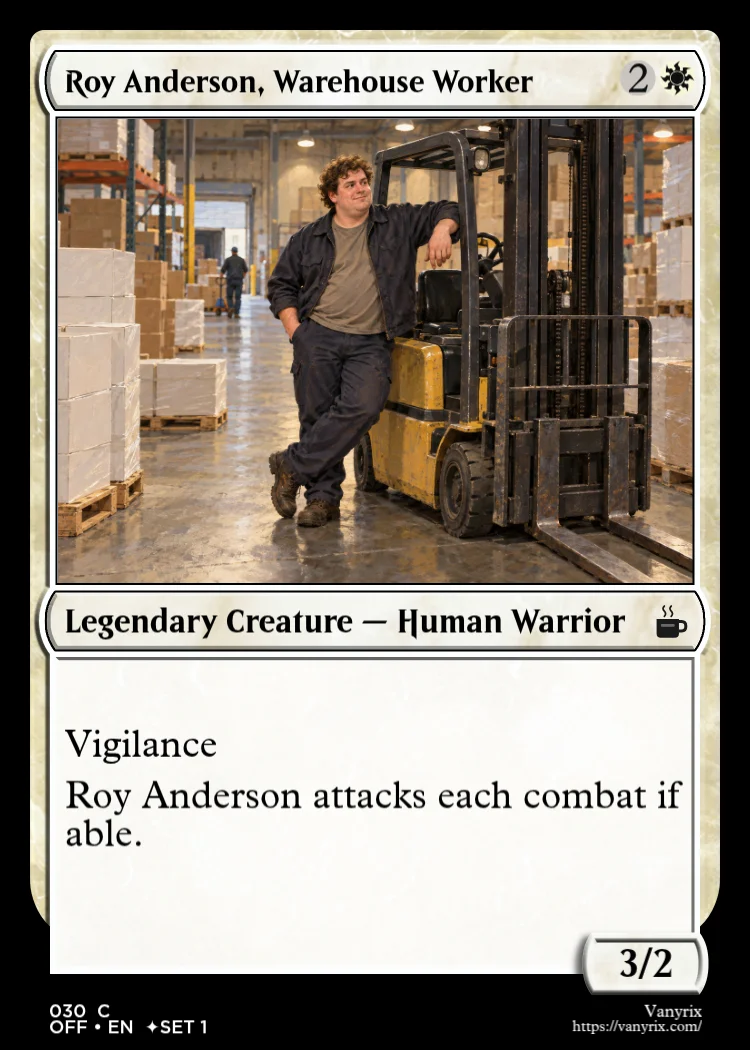 Roy Anderson, Warehouse Worker