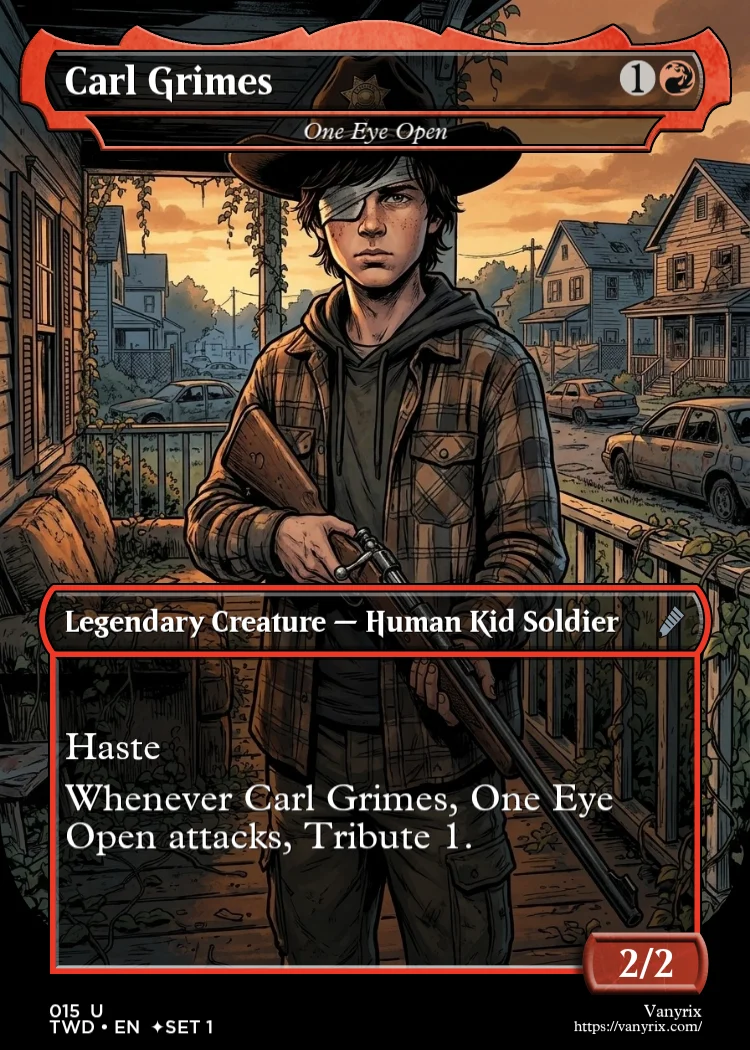 Carl Grimes, One Eye Open