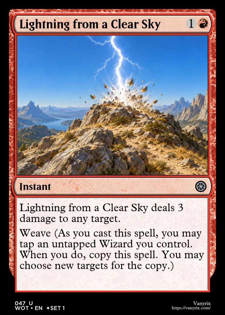Lightning from a Clear Sky